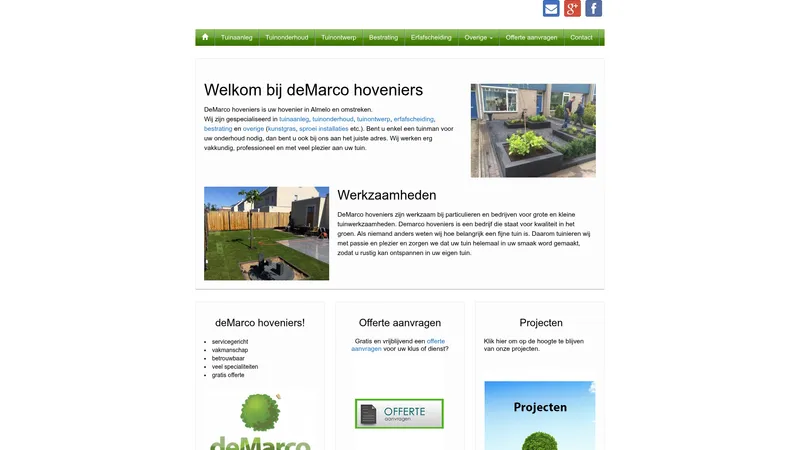 Website van deMarco hoveniers
