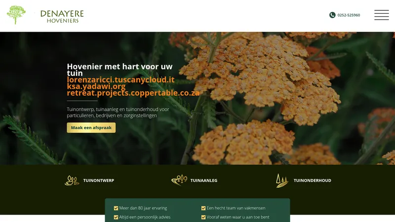 Website van Denayere Hoveniers