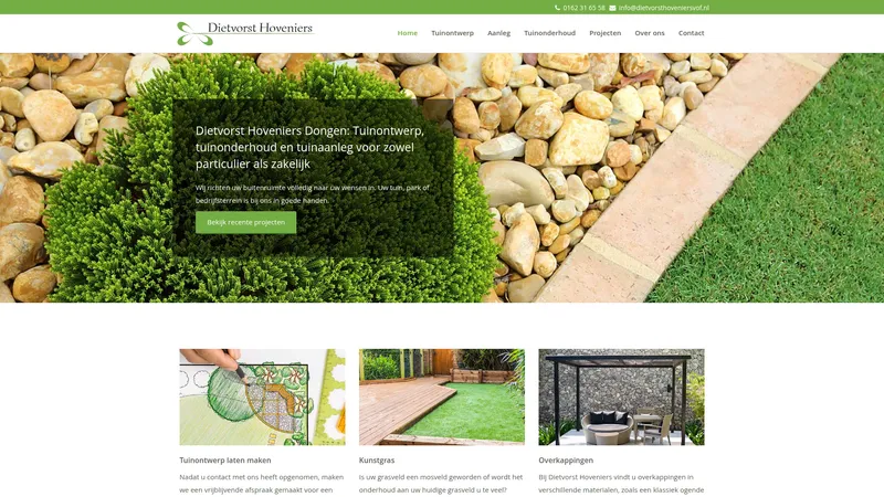 Website van Dietvorst Hoveniers