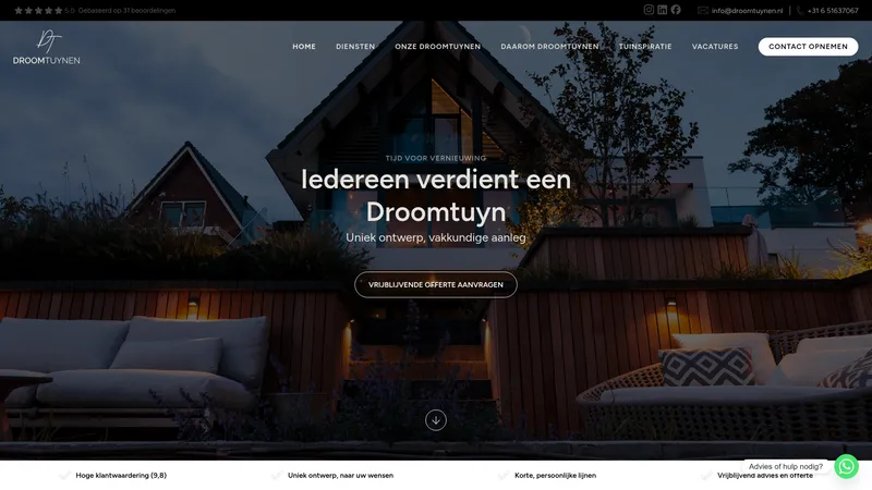 Website van Droomtuynen