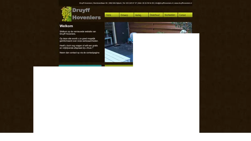 Website van Druyff Hoveniers
