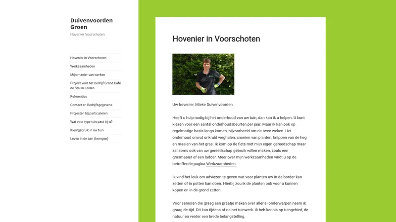 Website van Duivenvoorden Groen