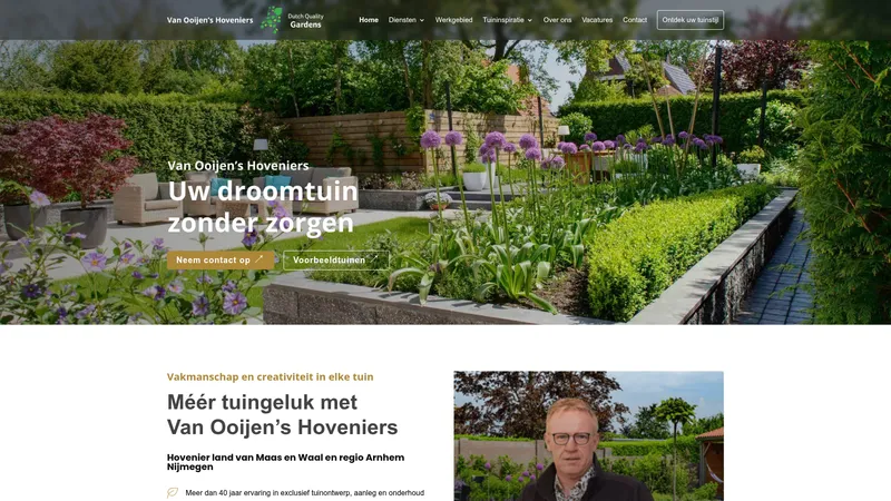 Website van Dutch Quality Gardens, van Ooijen's Hoveniers