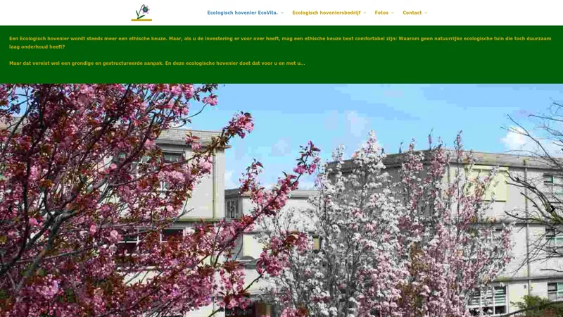 Website van Ecologisch Hovenier EcoVita