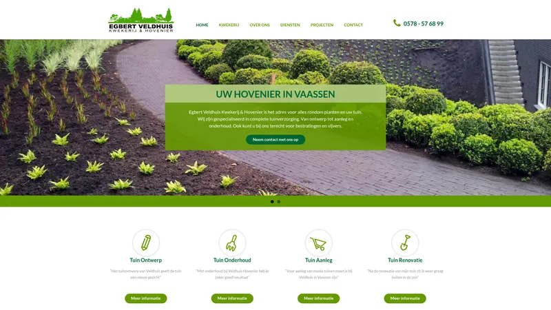 Website van Egbert Veldhuis Hoveniers
