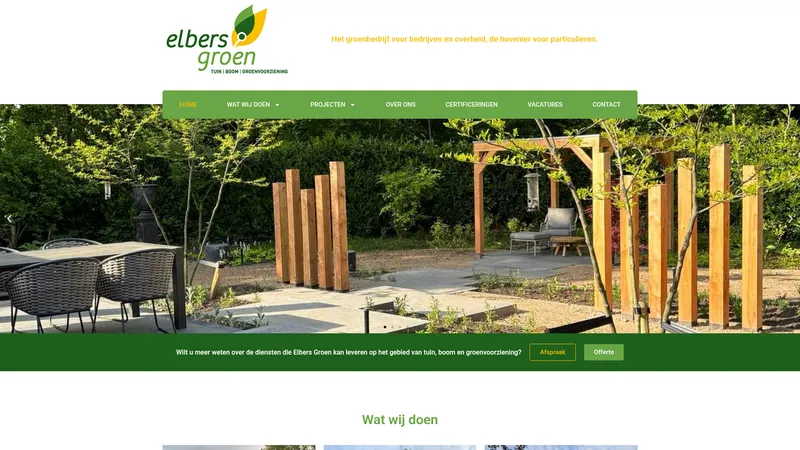 Website van Elbers Groen