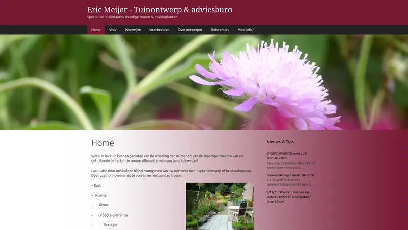 Website van Eric Meijer Tuinontwerp &