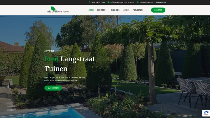 Website van Fred Langstraat Tuinen