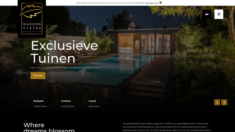 Website van Garden Vision