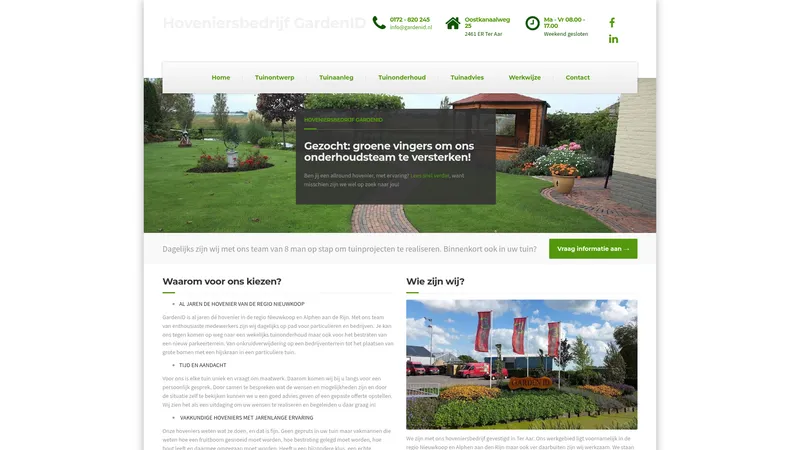 Website van GardenID fetchTimeMs: 991