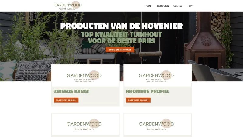 Website van Gardenwood