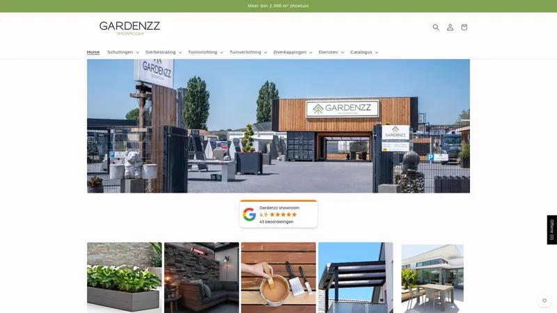 Website van Gardenzz showroom