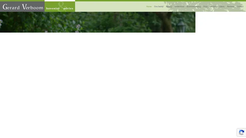 Website van Gerard Verboom Hovenier & Advies