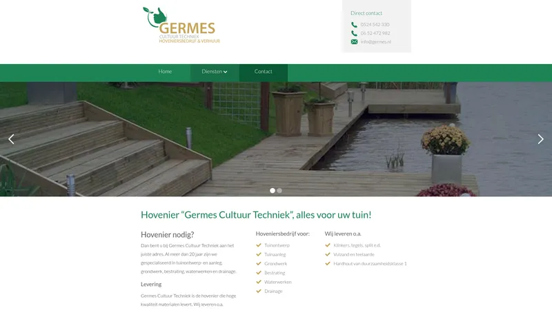 Website van Germes Cultuur Techniek
