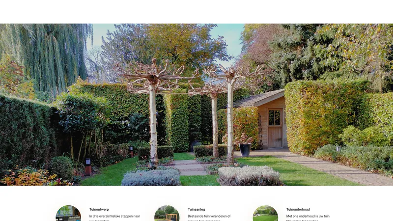 Website van Gevers Tuinprojecten