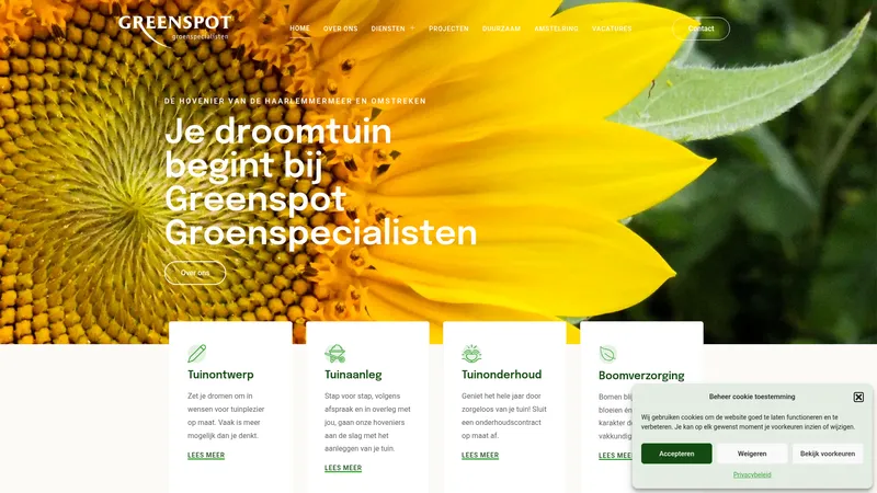 Website van Greenspot Groenspecialisten