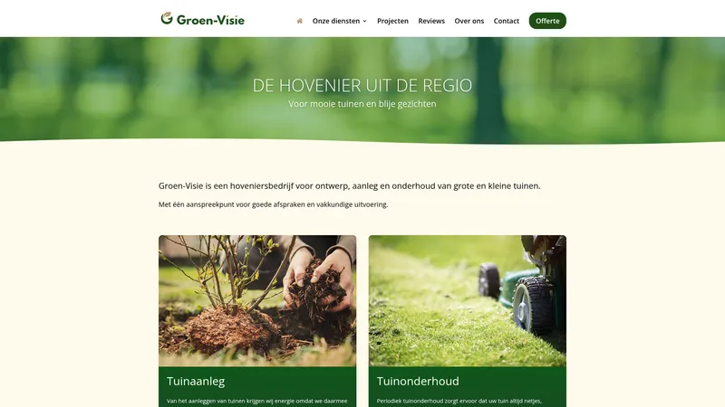 Website van Groen Visie