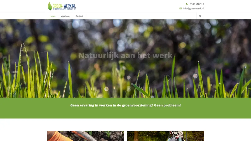 Website van Groen Werk &8211 Vacatures in de groenvoorziening