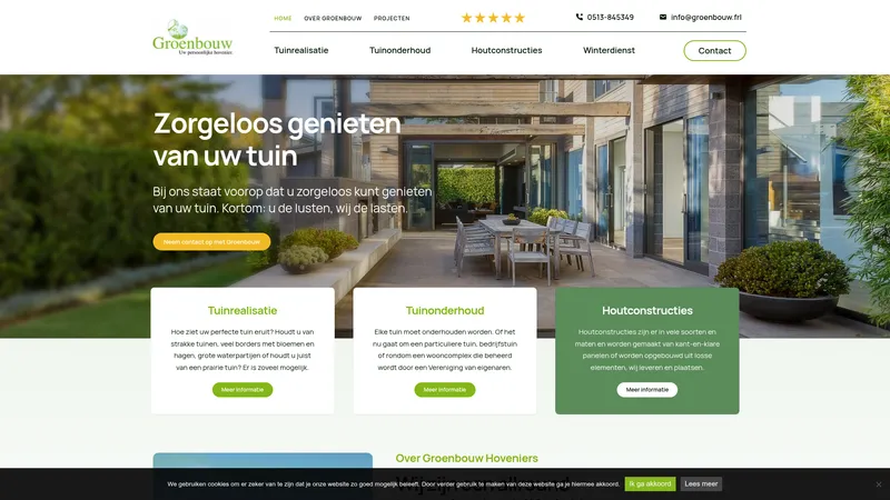 Website van Groenbouw Hoveniersbedrijf