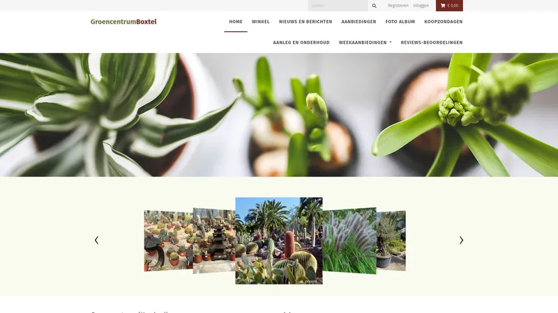 Website van Groencentrum Boxtel
