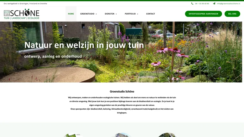 Website van Groenstudio Schöne