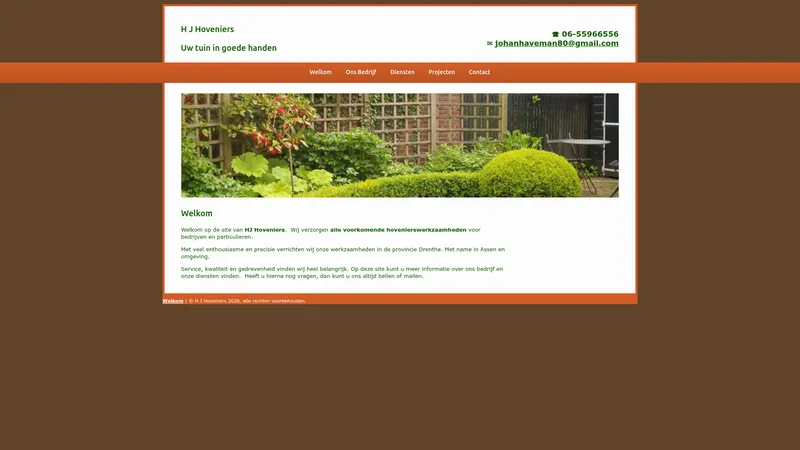 Website van H J Hoveniers