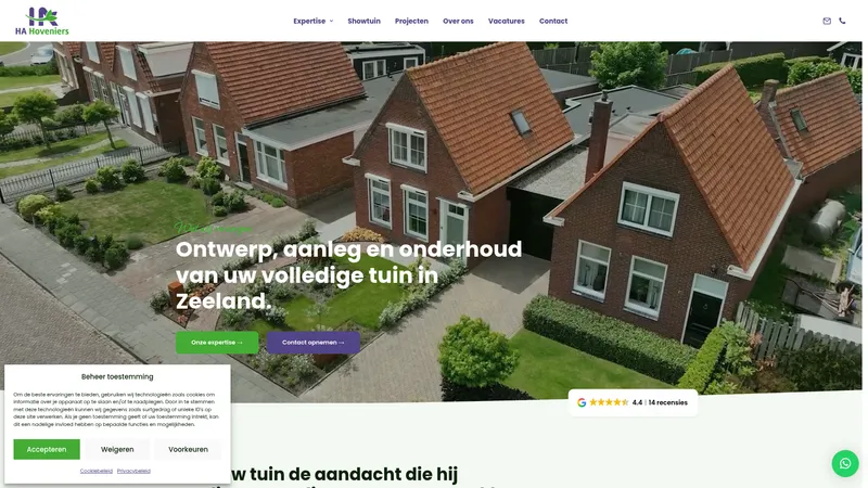 Website van HA hoveniers