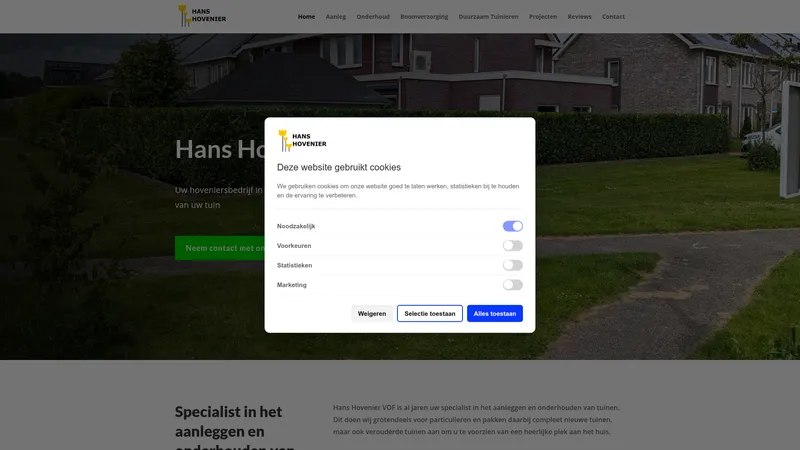 Website van Hans Hovenier VOF