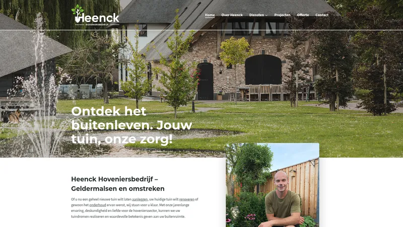 Website van Heenck Hoveniersbedrijf