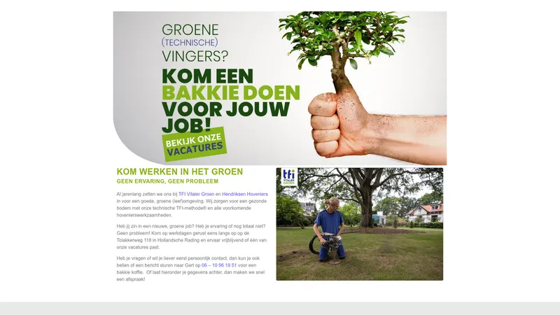 Website van Hendriksen Hoveniers