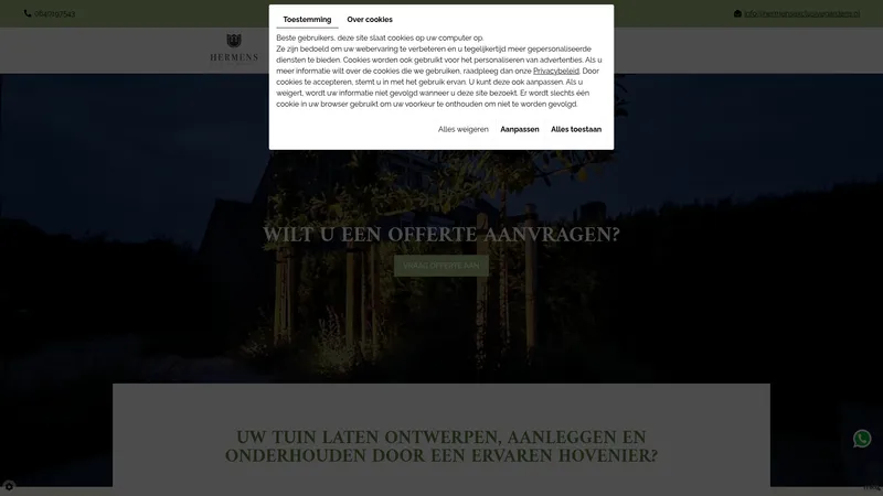 Website van Hermens Exclusive Gardens