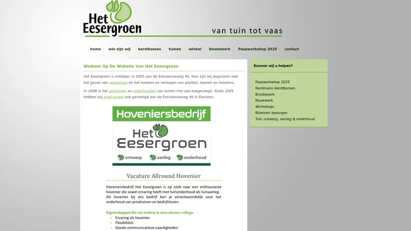 Website van Het Eesergroen Eesveen