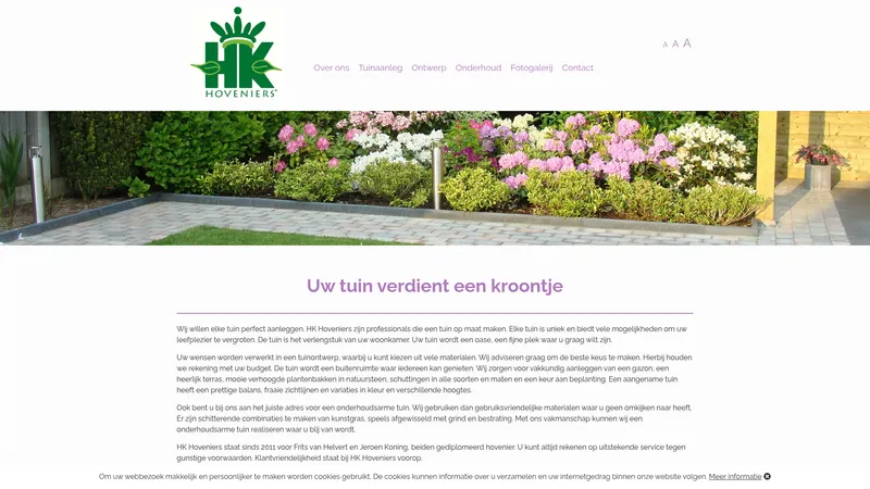 Website van HK Hoveniers