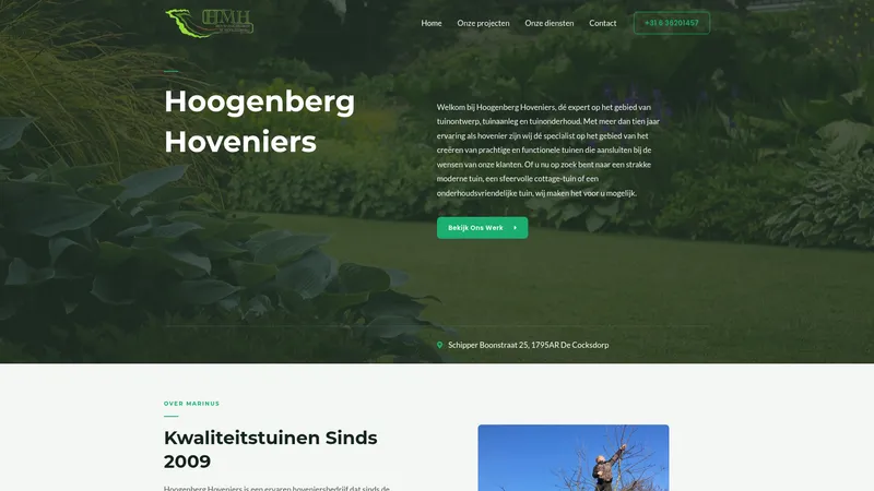 Website van Hoogenberg Hoveniers