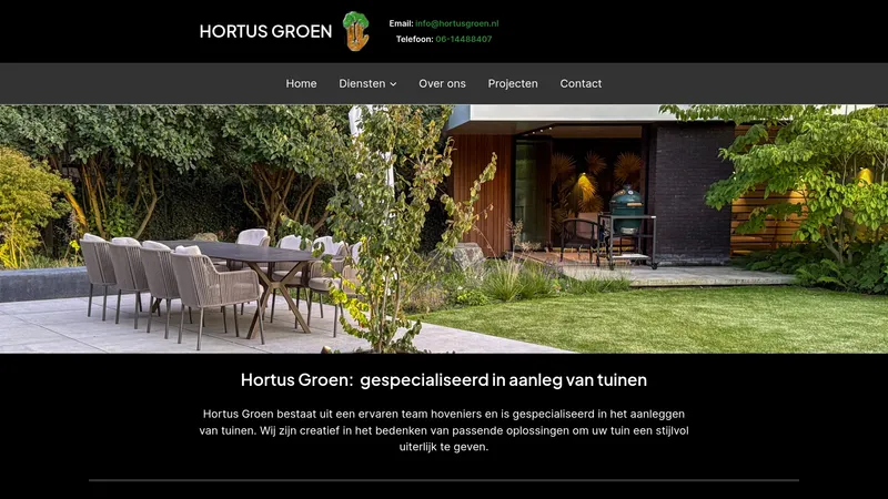 Website van Hortus Groen