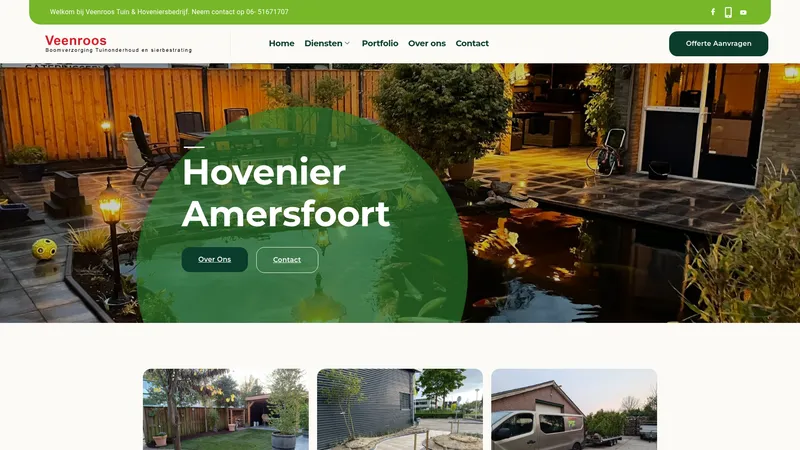Website van Hovenier Amersfoort Veenroos Hoveniersbedrijf