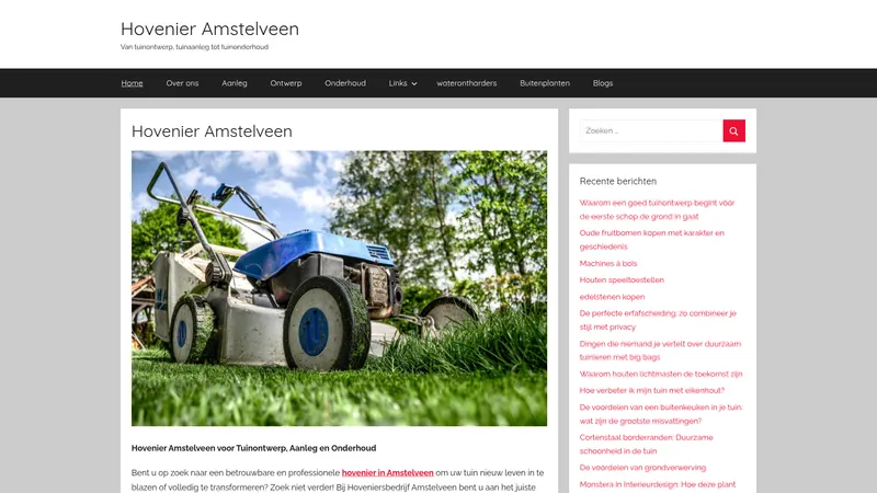 Website van Hovenier Amstelveen