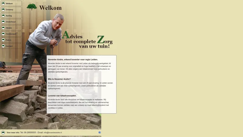 Website van Hovenier Andre