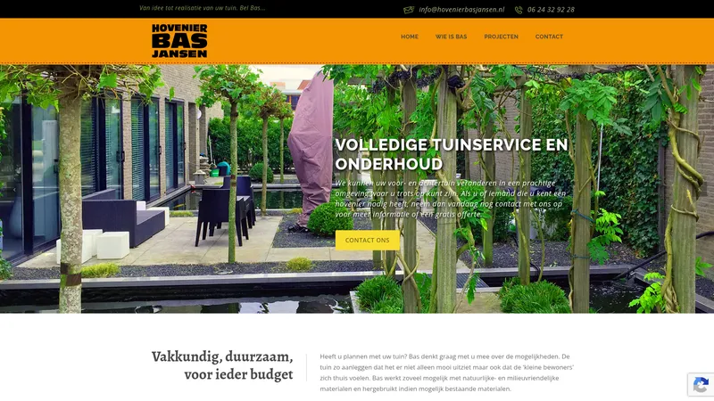 Website van Hovenier Bas Jansen