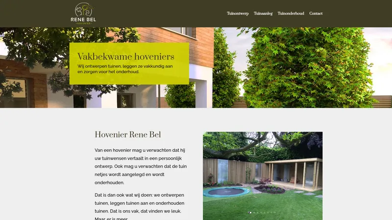 Website van Hovenier Bel