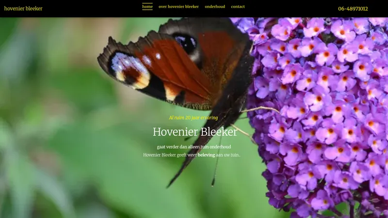 Website van Hovenier Bleeker