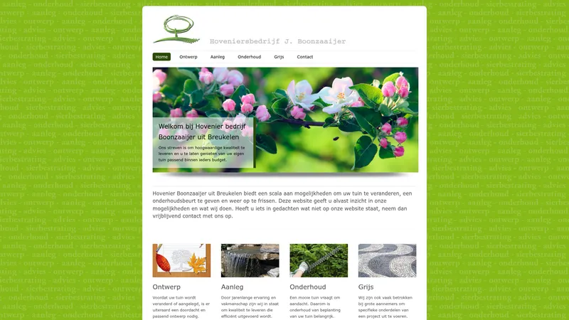 Website van Hovenier Boonzaaijer