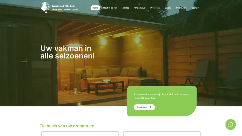 Website van Hovenier de Beuk