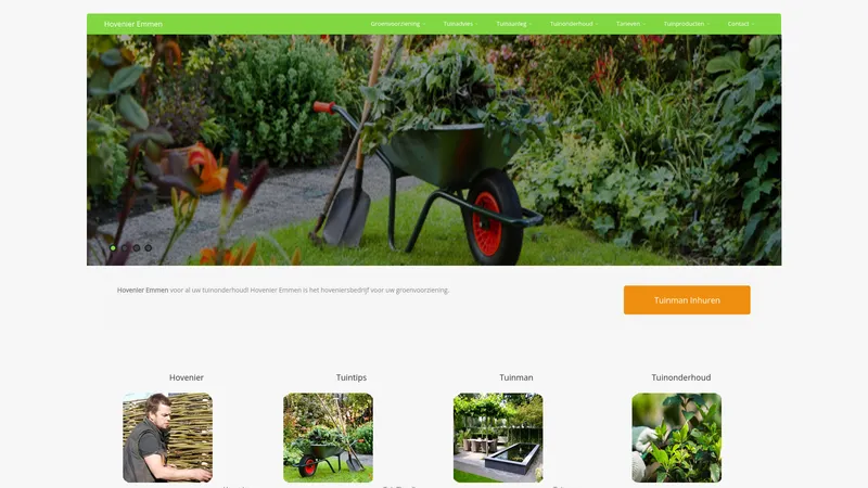 Website van Hovenier Emmen