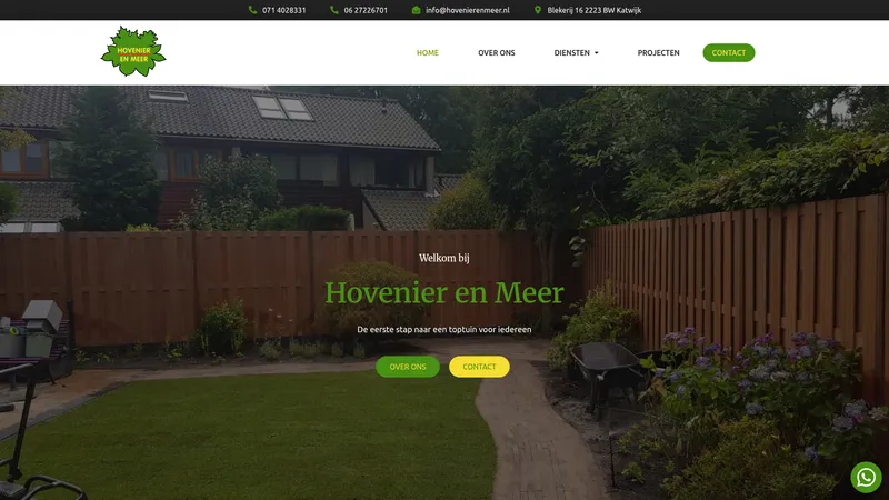 Website van Hovenier en Meer