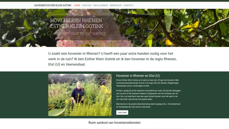 Website van Hovenier Esther Klein Gotink