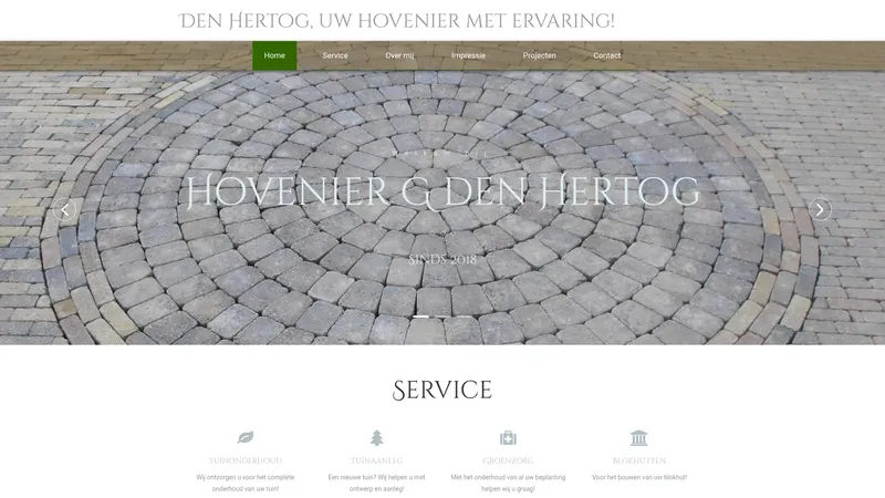 Website van Hovenier G den Hertog