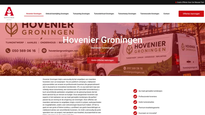 Website van Hovenier Groningen