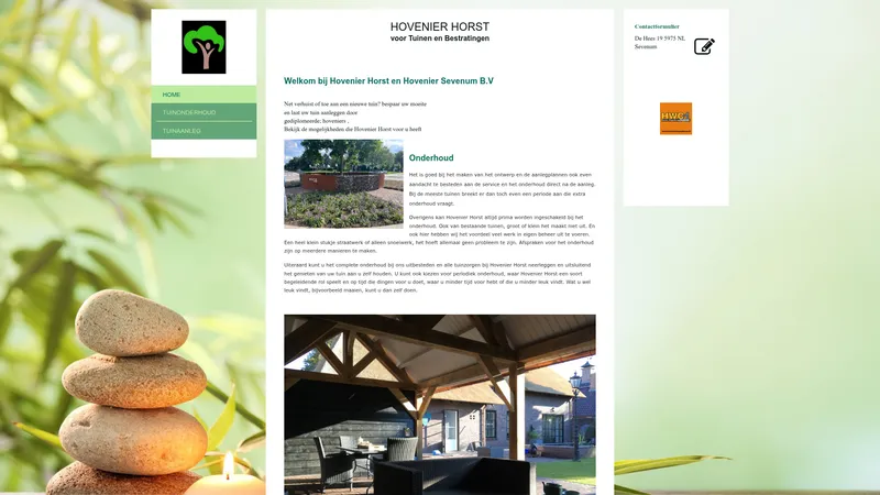 Website van Hovenier Horst