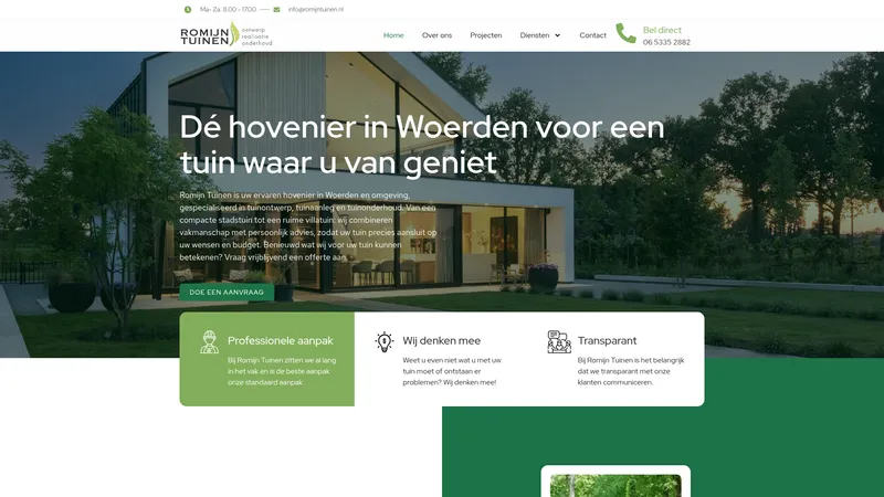 Website van Hovenier J Romijn Tuinen